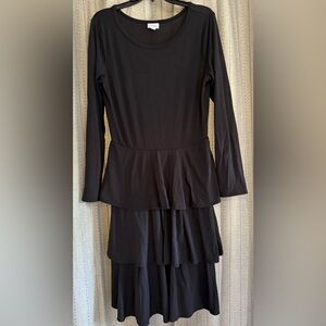 LuLaRoe Black Tiered Long Sleeve Dress